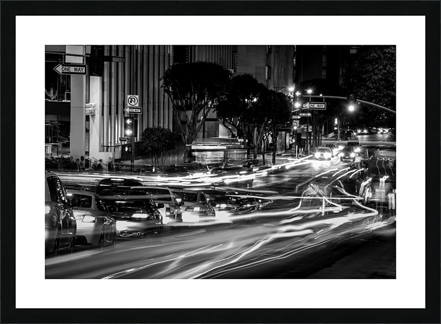 rush hour traffic on wilshire boulevard  horizont Picture Frame print