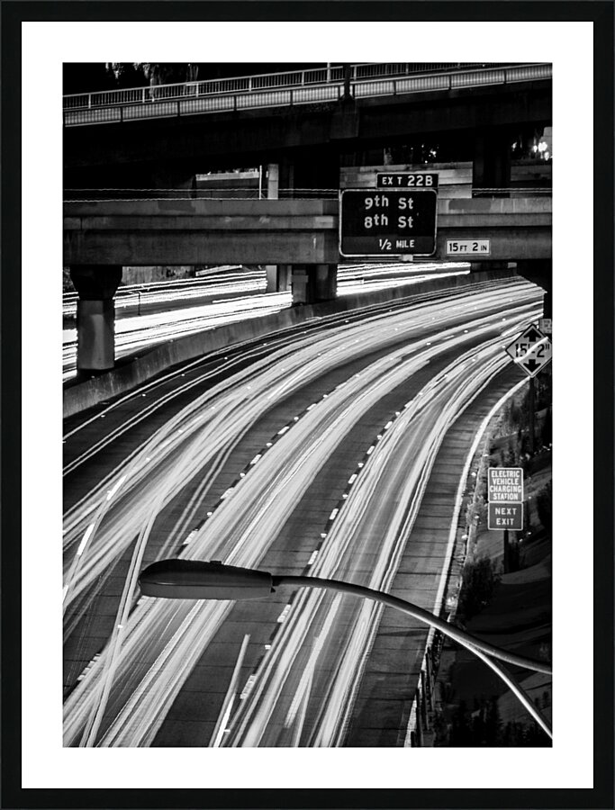 the 110 freeway downtown los angeles  vertical 21 Picture Frame print
