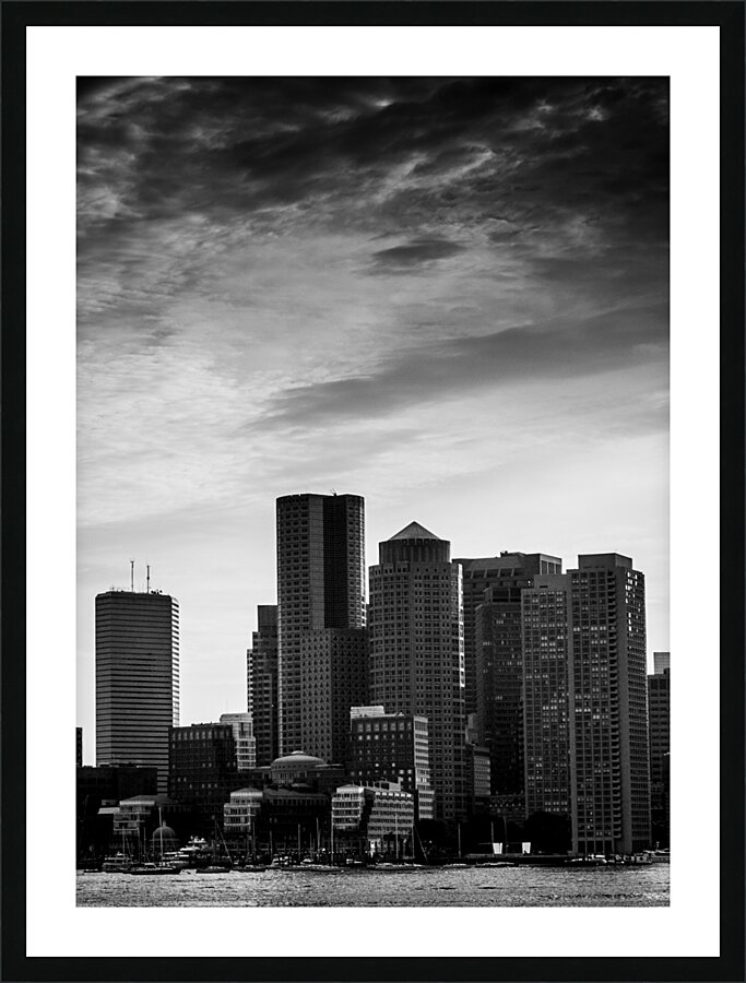 boston skyline dusk  vertical 1246 Dusk 13k Picture Frame print