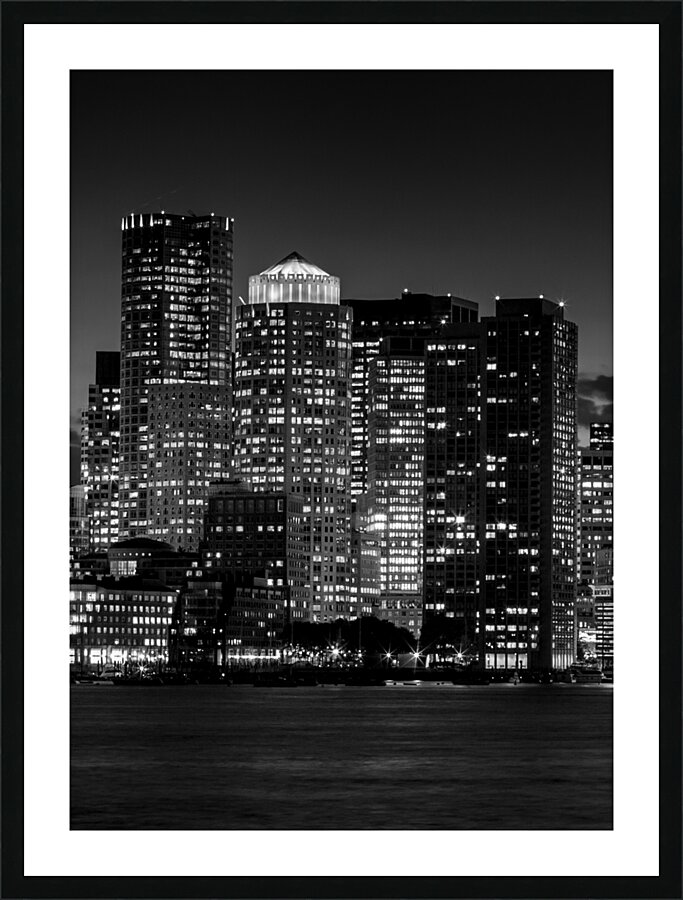 boston skyline exchange place building  vertical Picture Frame print
