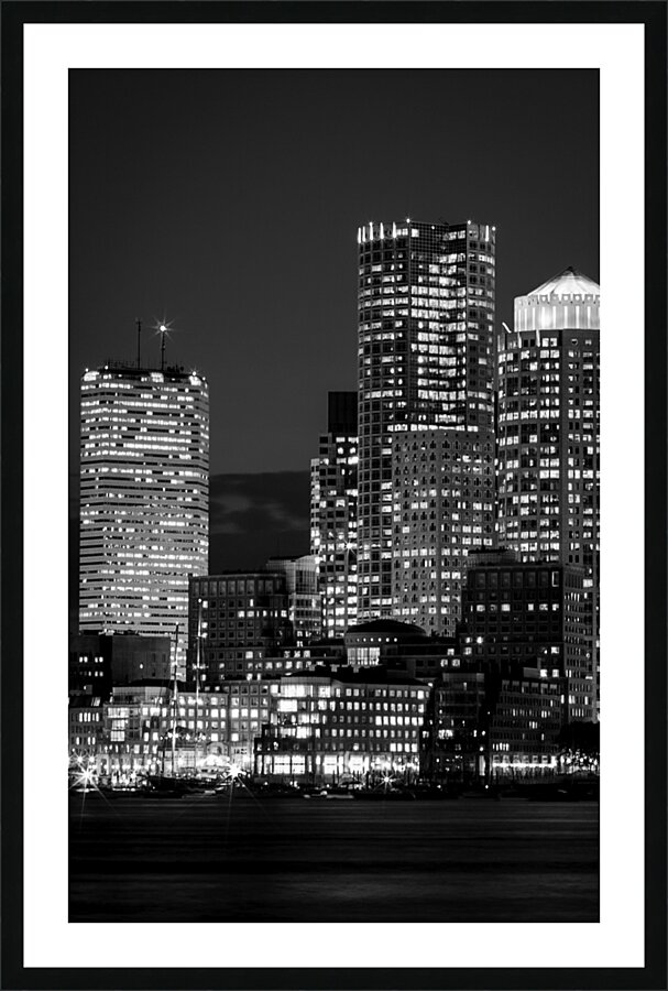 federal reserve bank building boston skyline  ver Picture Frame print