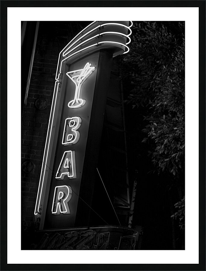 bar sign above dirty martini  vertical 488 Bar 13 Picture Frame print