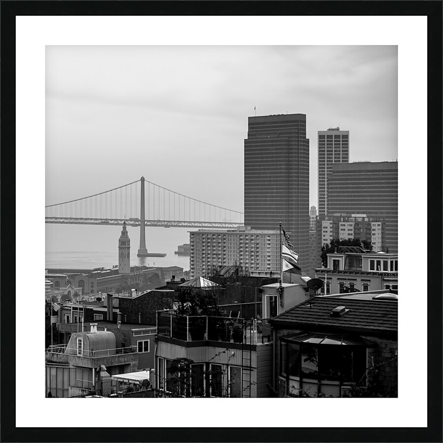 bay bridge telegraph hill  square 2038 Telegraph Picture Frame print