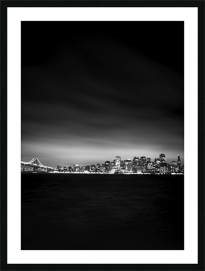 blanket fog above downtown san francisco  vertica Picture Frame print