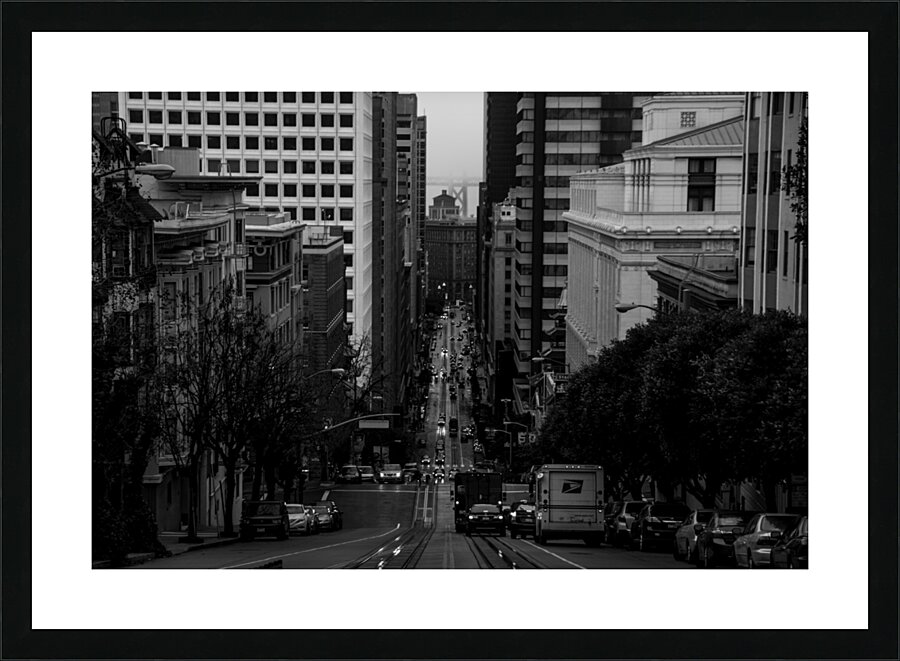 california street downtown san francisco  horizon Picture Frame print