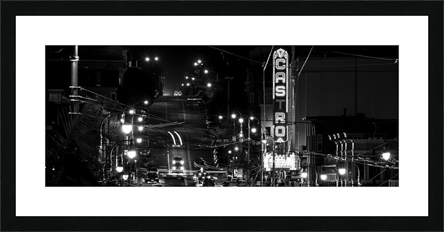 castro theater night  panoramic 2768 Castro 13k.j Picture Frame print