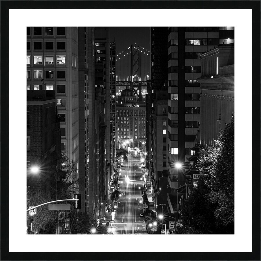 california street bay bridge night  square 2767 C Picture Frame print