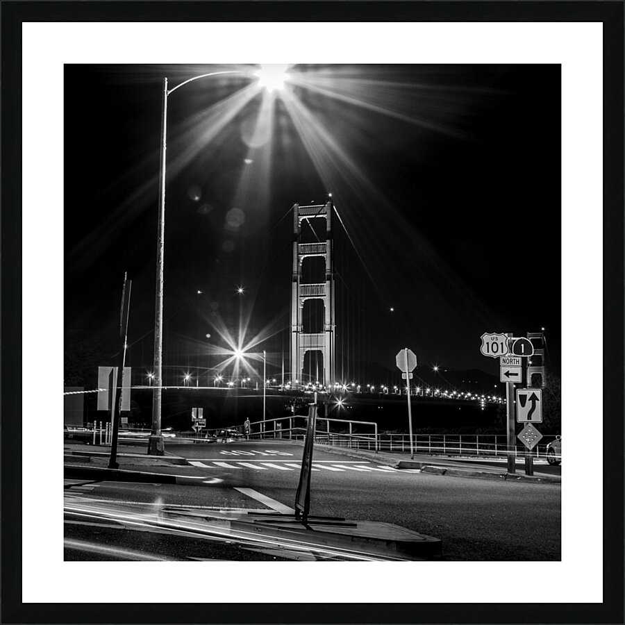 golden gate bridge at night  square 4524 Northbou Picture Frame print