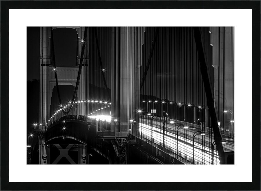 golden gate bridge rush hour traffic  horizontal Picture Frame print