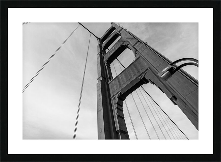 golden gate bridge tower  horizontal 4517 Up 13k. Picture Frame print