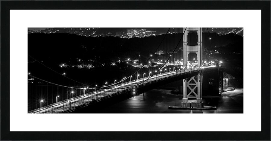 golden gate bridge presidio night  panoramic 2781 Picture Frame print
