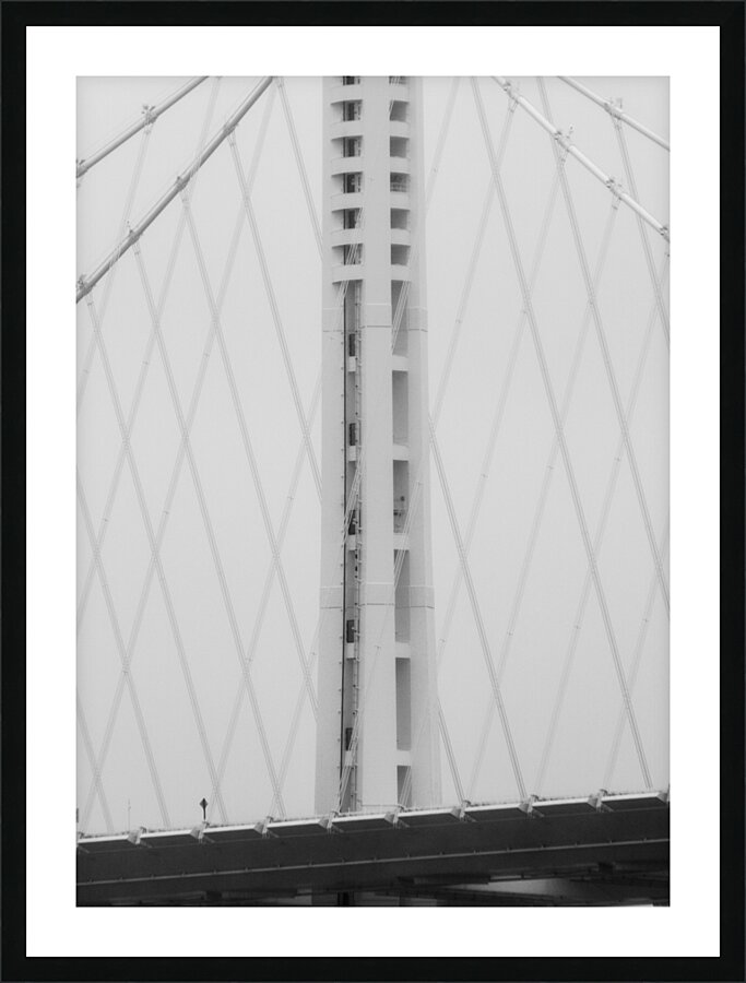 oakland bay bridge mist fog  vertical 2856 Spire Picture Frame print
