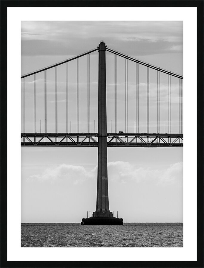 isolated tower bay bridge  vertical 3022 Westboun Picture Frame print