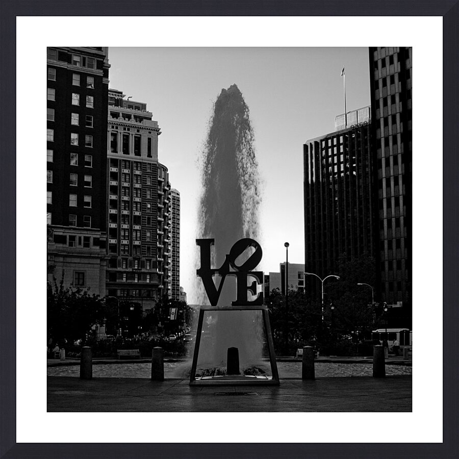 love sculpture at dusk  square 460 Dixon 13k Picture Frame print