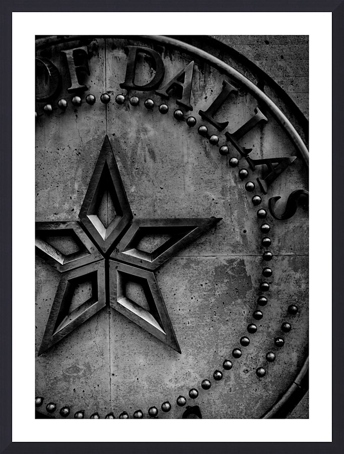 city of dallas seal and star  vertical 772 Dallas Picture Frame print