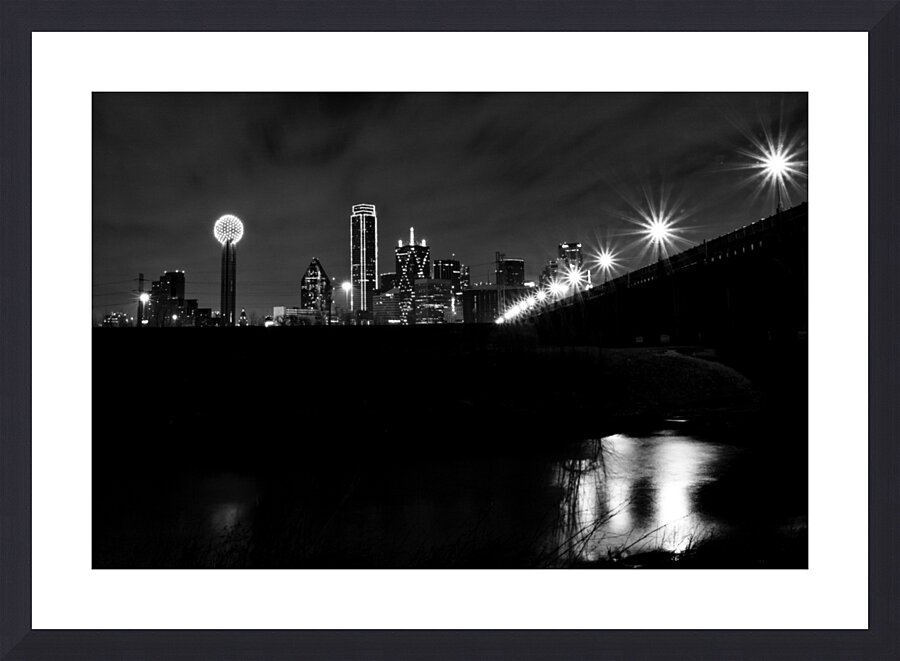 dallas skyline from trinity riverbed  horizontal Picture Frame print