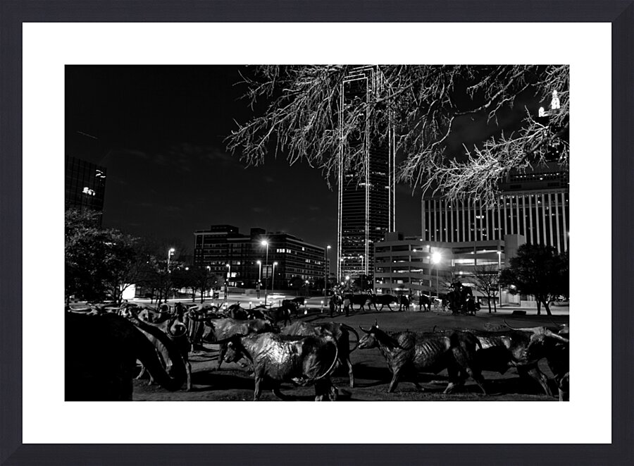 bronze cattle drive  horizontal 2118 Drive 13k.jp Picture Frame print