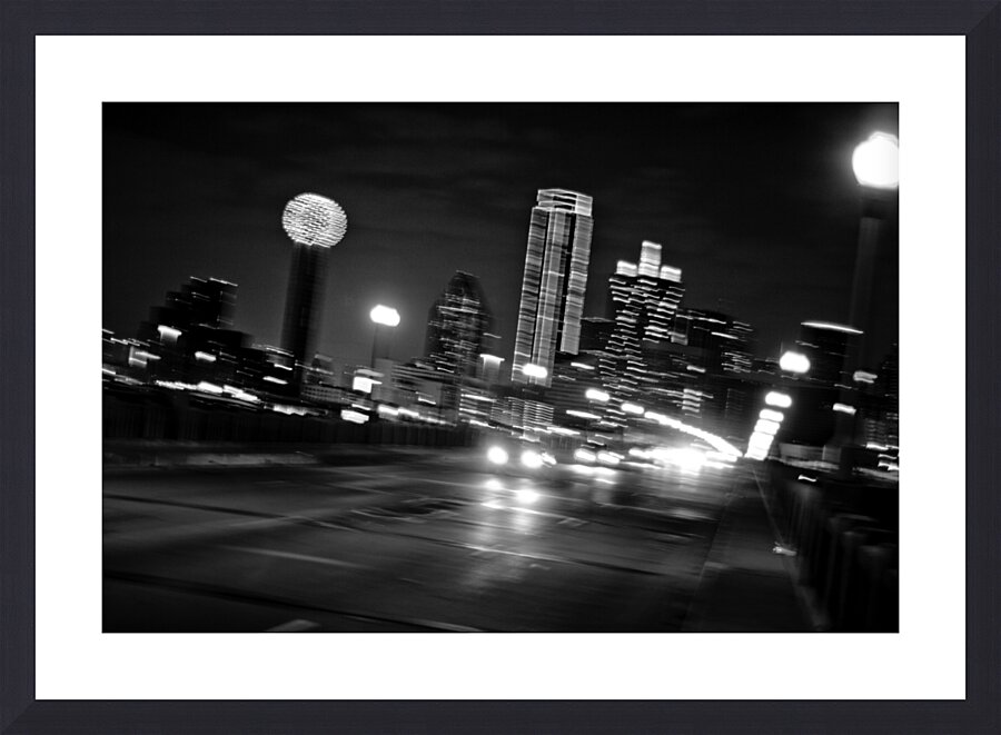 downtown dallas houston viaduct  horizontal 767 B Picture Frame print