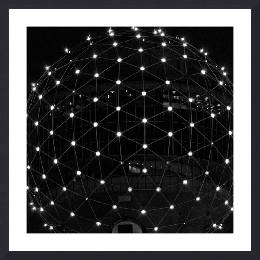 top of reunion tower  square 778 Icosahedron 13k. Picture Frame print