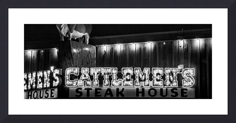 cattlemens steak house  panoramic 801 Cattlemens Picture Frame print