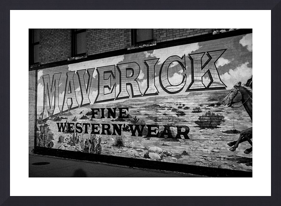 maverick fine western wear mural  horizontal 811 Picture Frame print