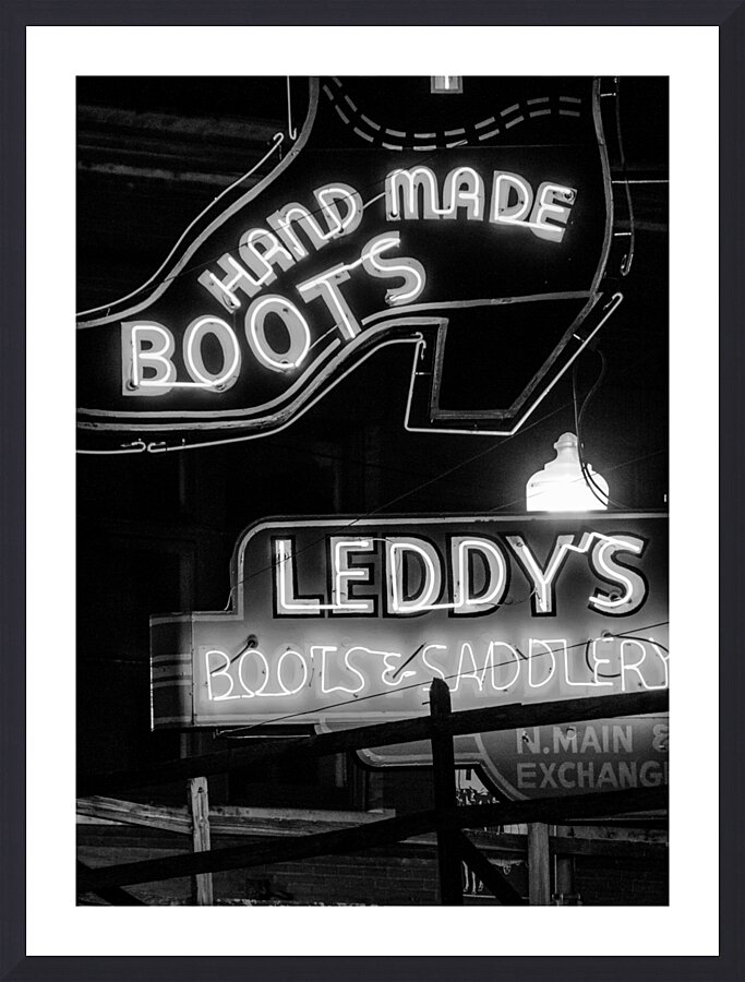 leddys handmade boots and saddles  vertical 808 H Picture Frame print