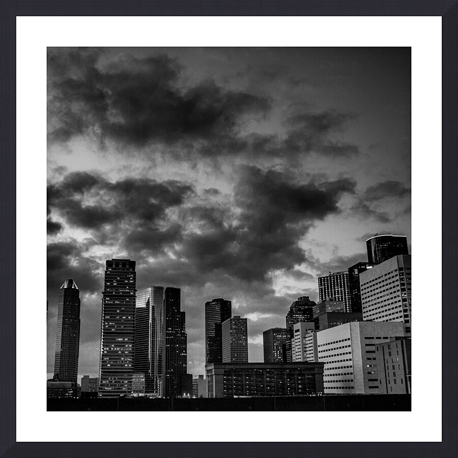 downtown houston texas skyline  square 3273 Dusk Picture Frame print