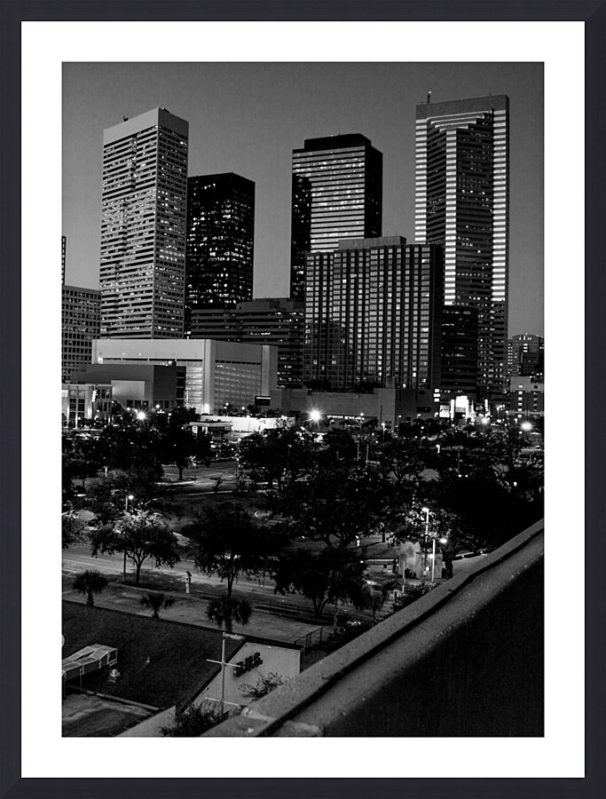 downtown houston tx skyline  vertical 3271 Amex 1 Picture Frame print