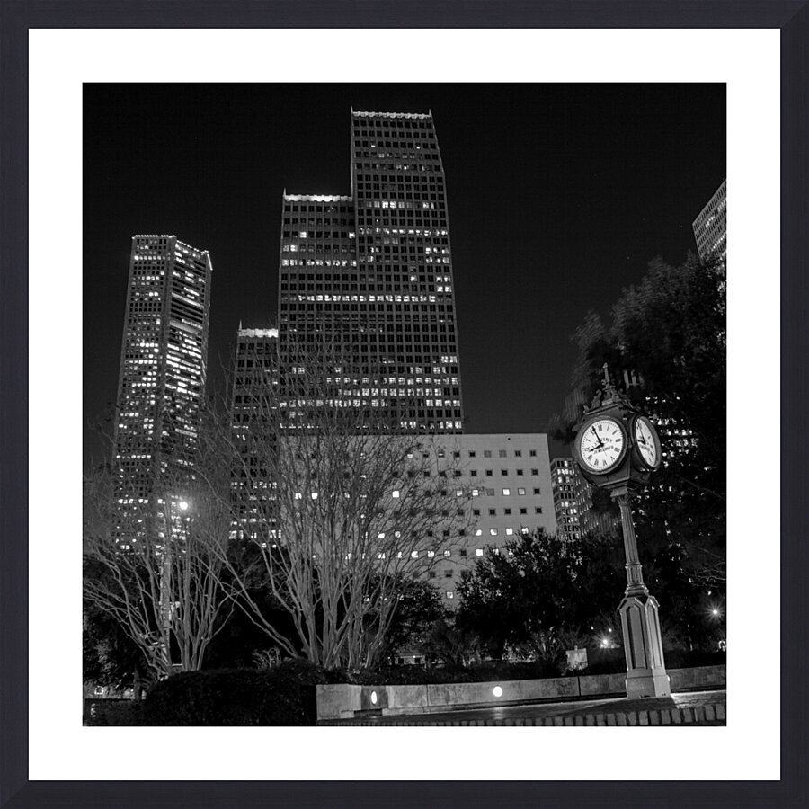 downtown houston sweeney clock  square 3281 Sween Picture Frame print