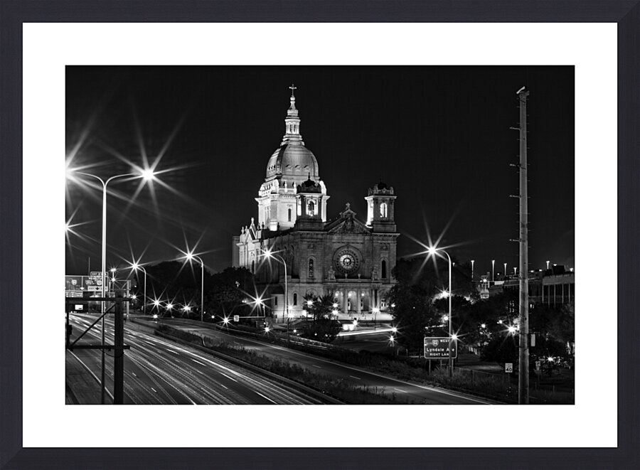 basilica st mary at night  horizontal 1687 Basili Picture Frame print