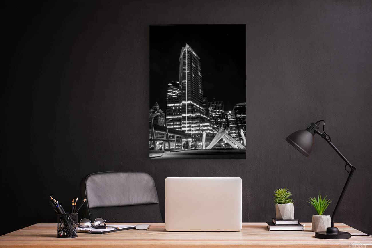 olympic cauldron poole plaza at night  vertical 2 Reproduction