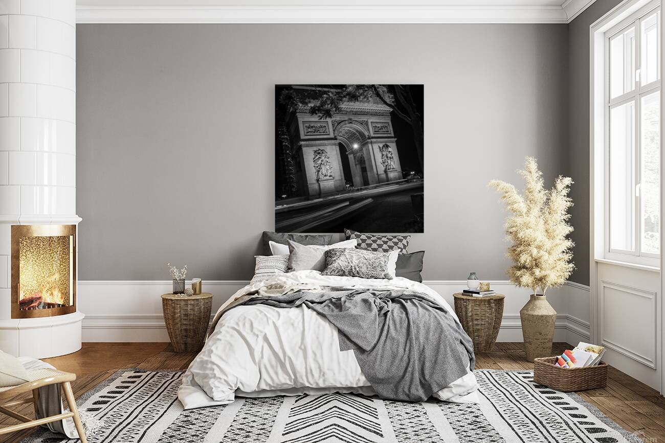 arc de triomphe at night  square 2496 Triomphe 13 Reproduction