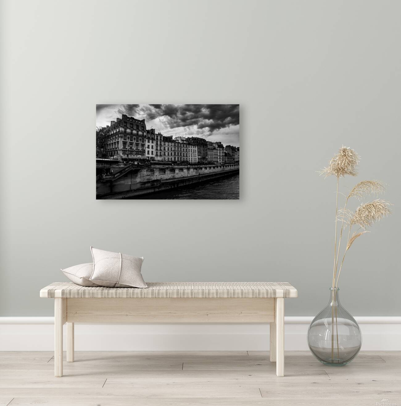 paris apartments along the river seine  horizonta Reproduction