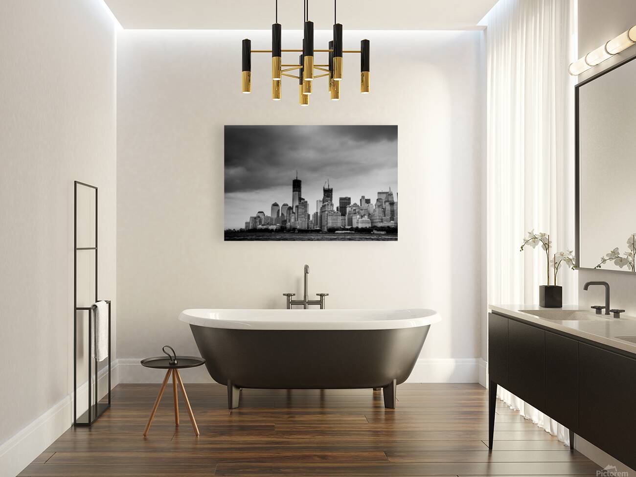 battery park lower manhattan skyline  horizontal Reproduction