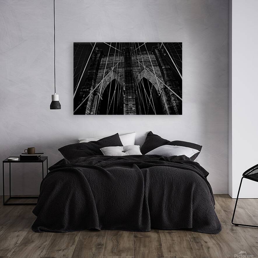 cable web brooklyn bridge night  horizontal 390 W Reproduction