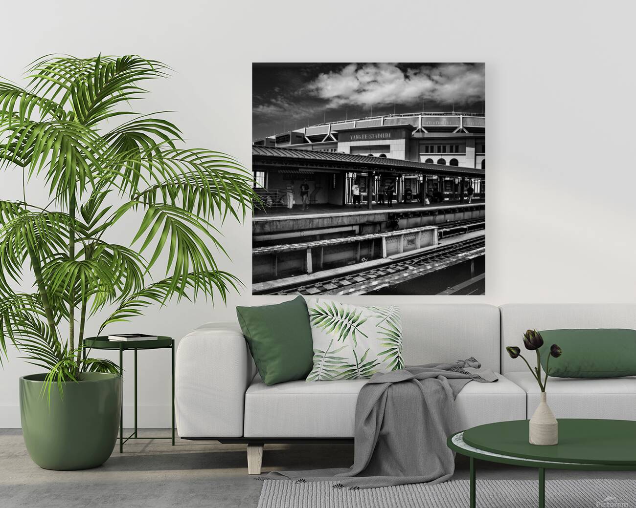 new yankee stadium from train station  square 152 Reproduction