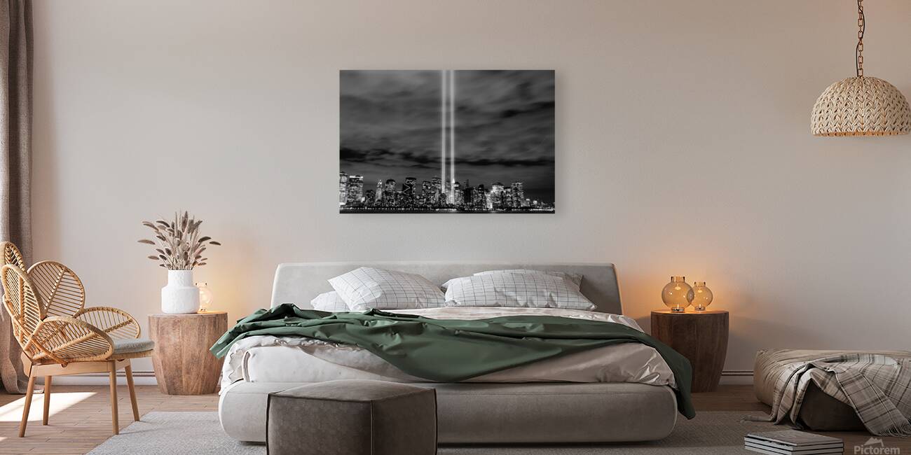 tribute in lights 911 lower manhattan  horizontal Reproduction