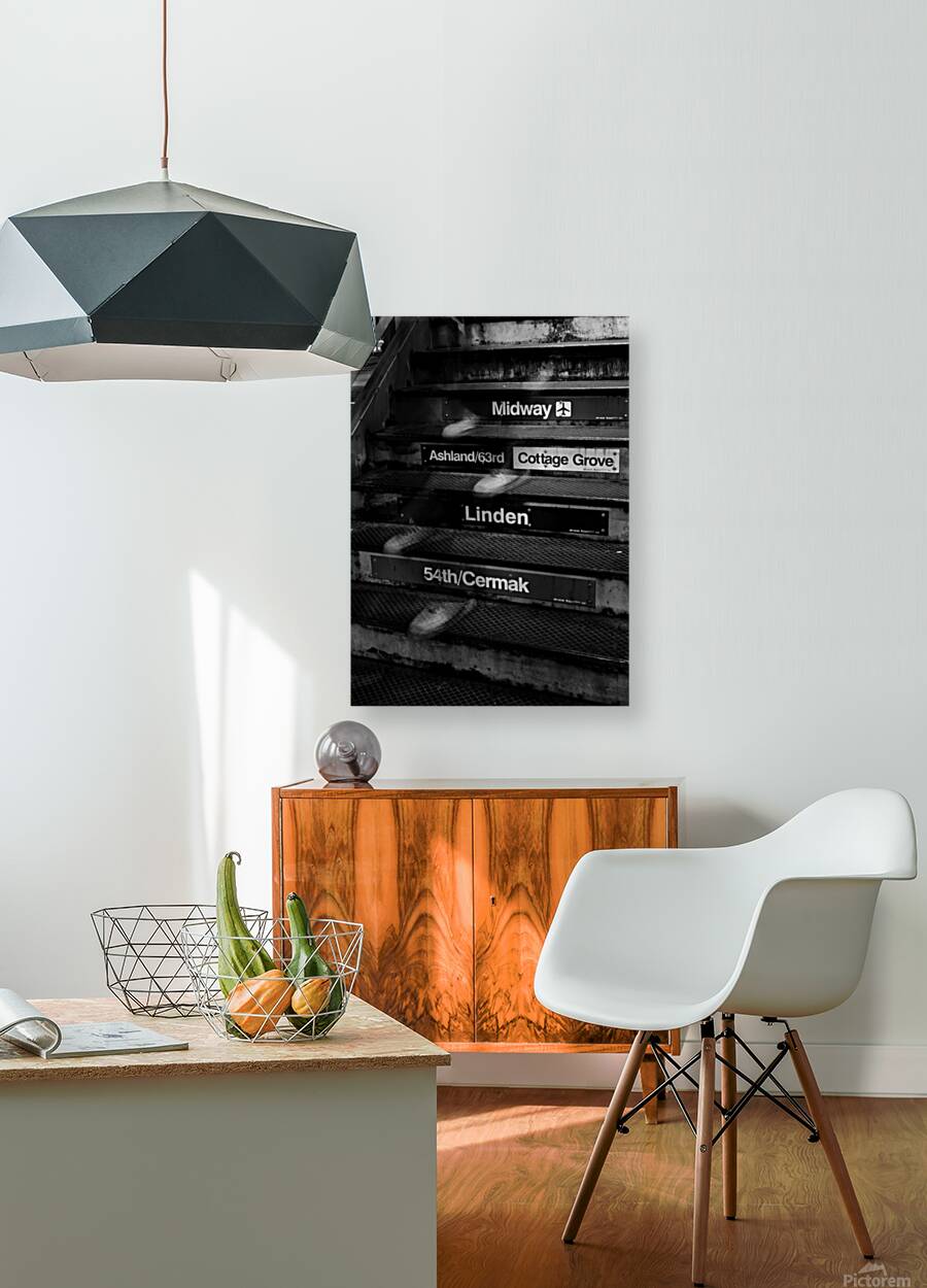 chicago L train steps  vertical 1187 Cermak 13k.j Reproduction