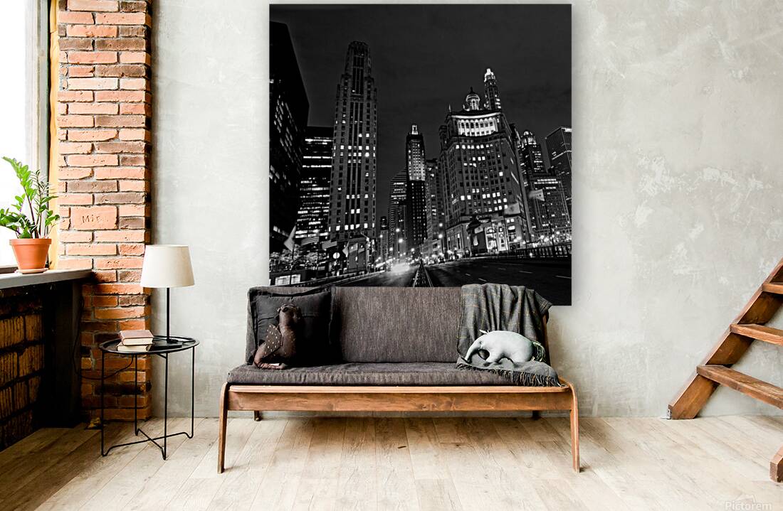 michigan avenue over chicago river  square 1190 C Reproduction