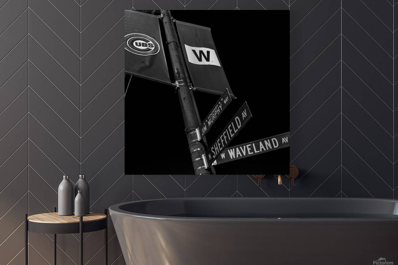 sheffield and waveland street signs  square 3084 Reproduction