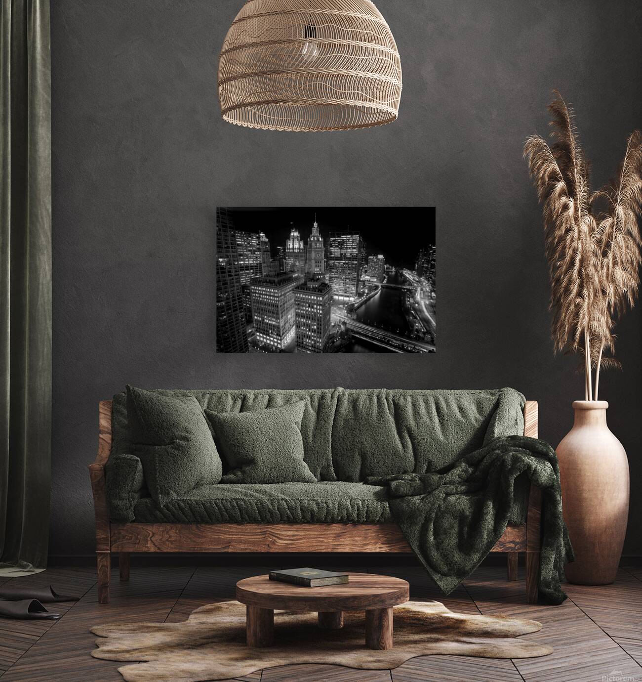 view from trum chicago at night  horizontal 2570 Reproduction