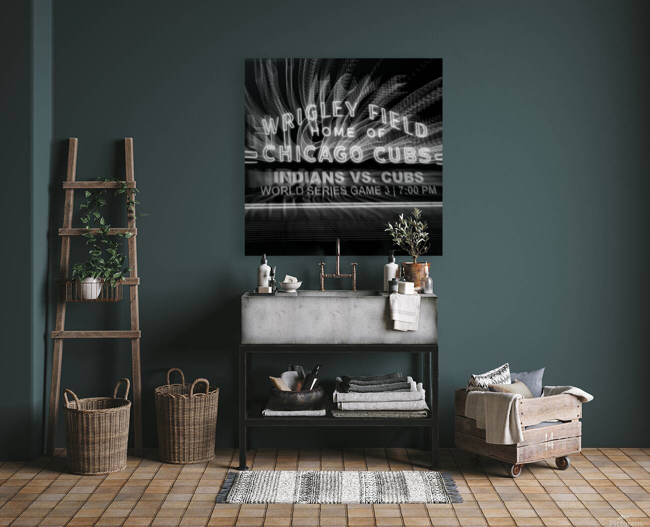 wrigley field sign world series  square 3073 Nort Reproduction