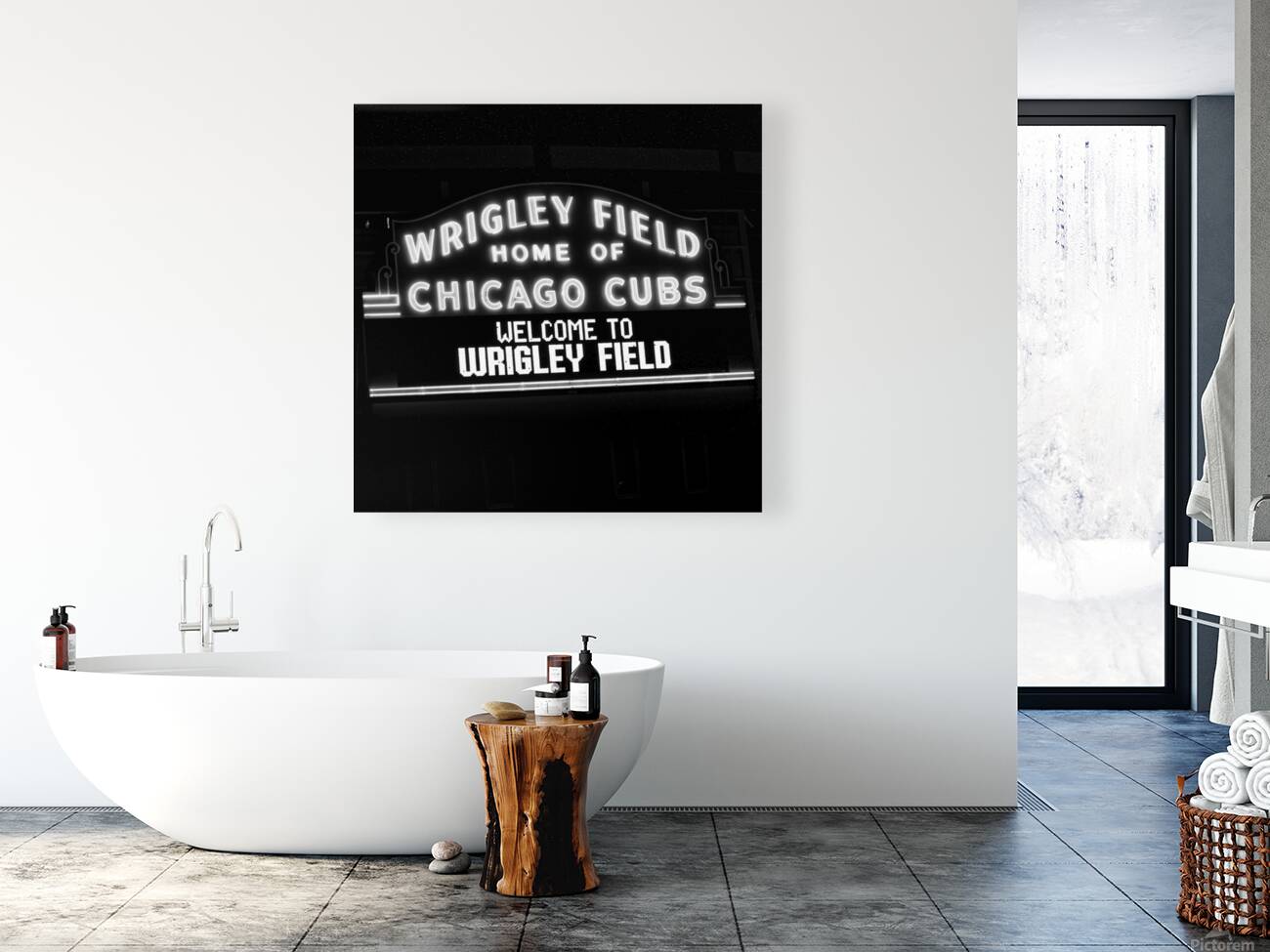 wrigley field home of chicago cubs  square 64 Hom Reproduction