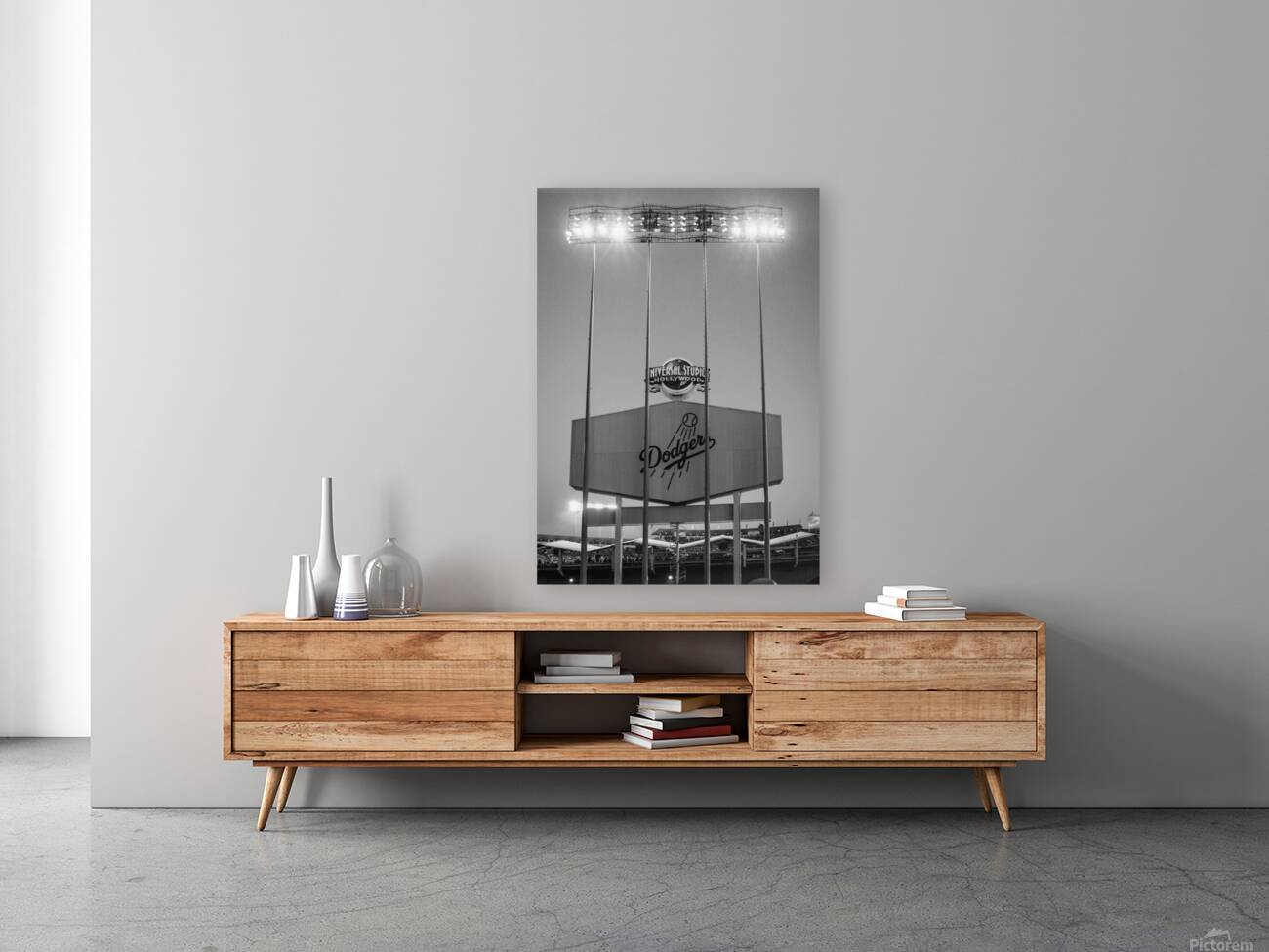 back of dodger stadium scoreboard  vertical 2170 Reproduction