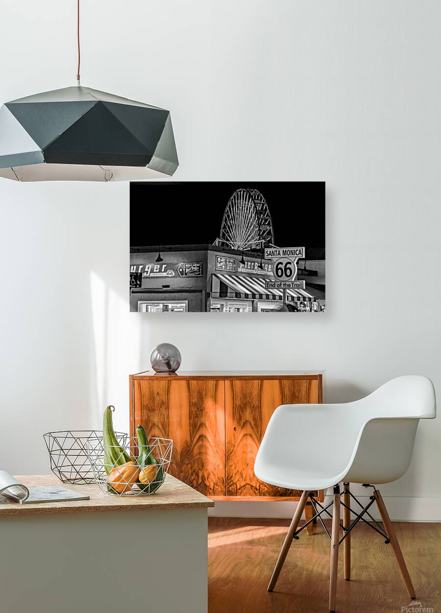 end of route 66 santa monica  horizontal 2198 Tra Reproduction