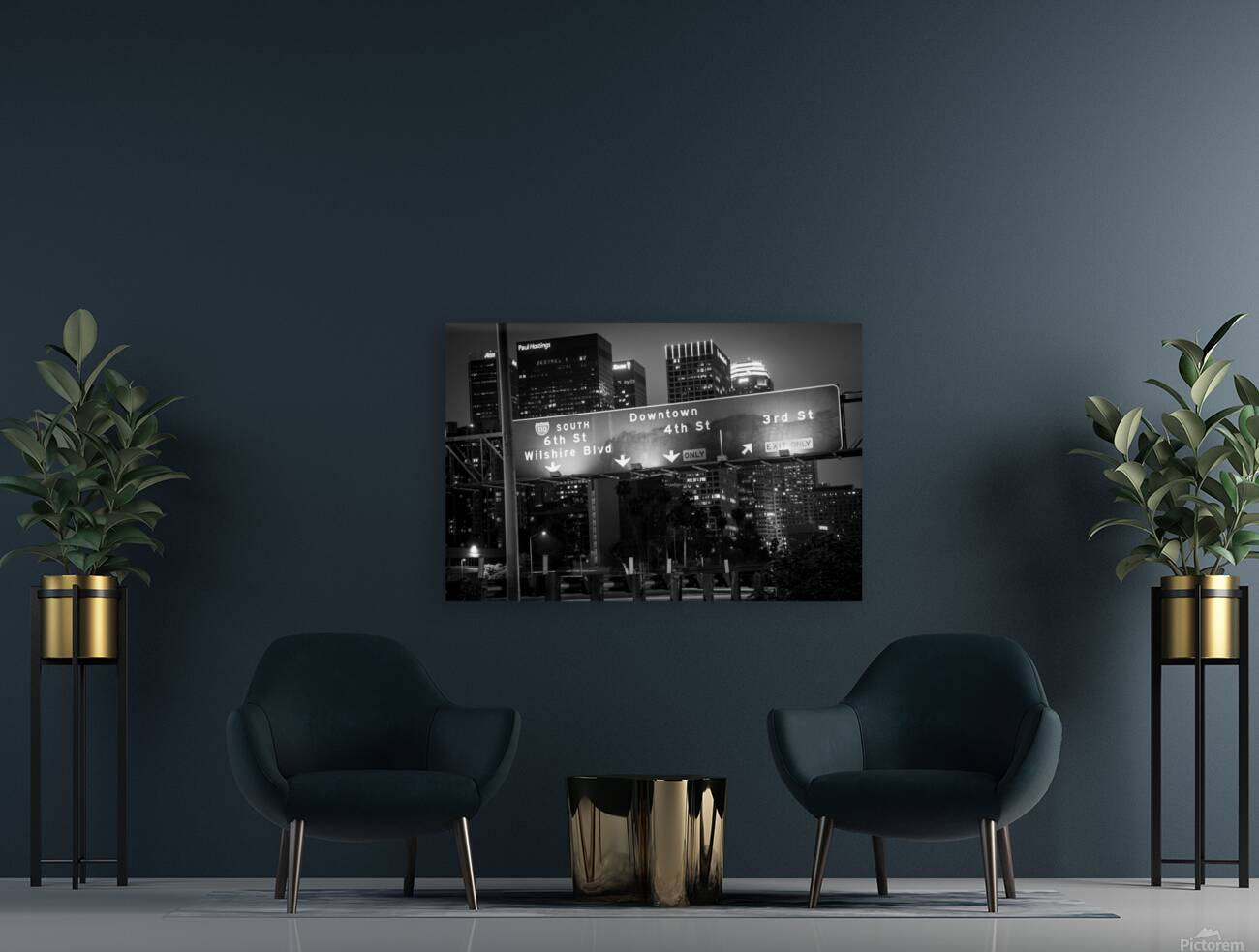 downtown LA and 4th street exit  horizontal 2168 Reproduction