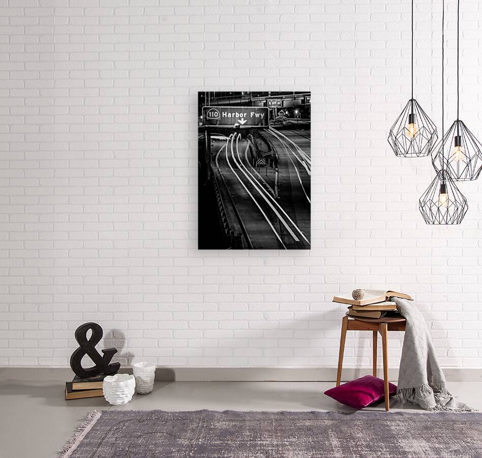 harbor freeway exit ramp sign in LA  vertical 216 Reproduction