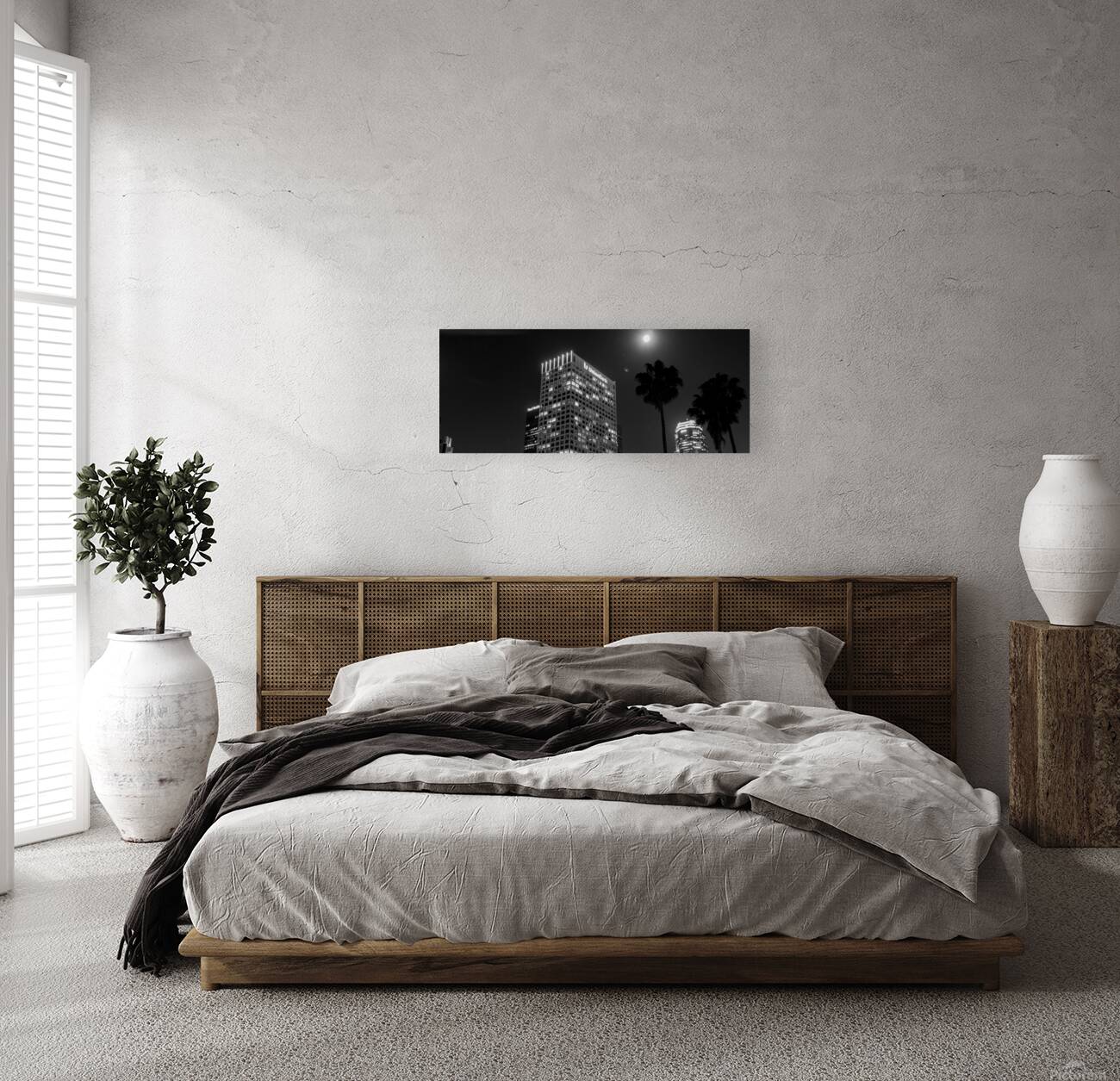 full moon over downtown los angeles  panoramic 27 Reproduction