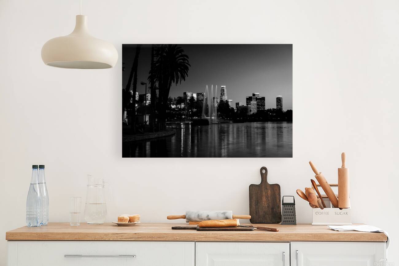 los angeles skyline echo park  horizontal 212 Ech Reproduction