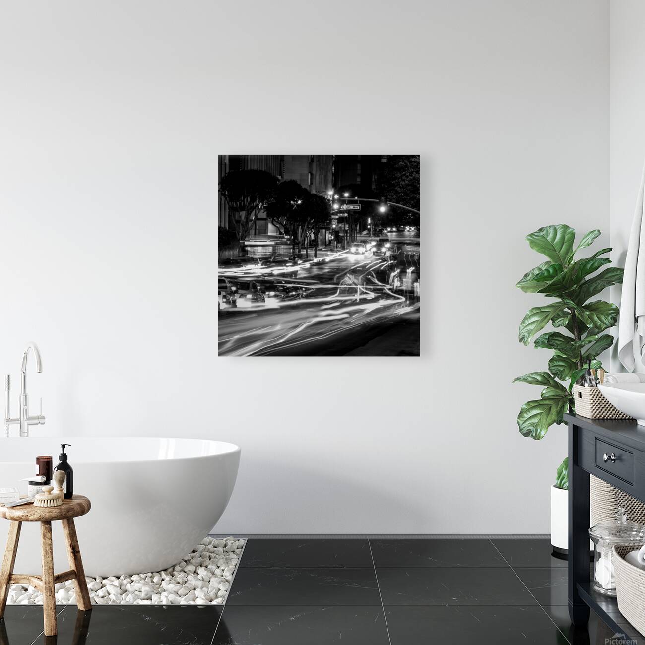 rush hour traffic on wilshire boulevard  square 2 Reproduction